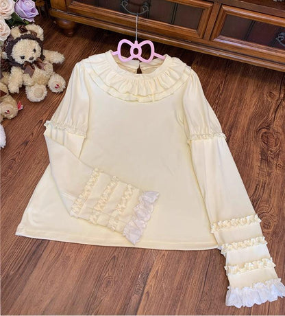 Chubby Cat Diary - Kawaii Lolita Ruffled Long Sleeve Innerwear