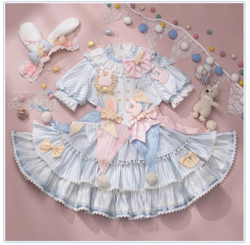 Forest Fluorescent Carps - Ouji Lolita Suit Circus Prince Shorts and OP Dress