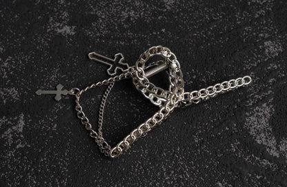 Strange Sugar - Gothic Lolita Hair Clip Alloy Bow Cross Lolita Claw Clip Accessories