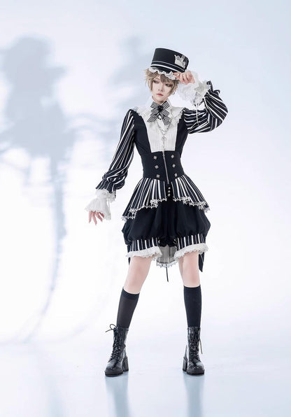 Princess Chronicles - Fancy Trick - Ouji Lolita Long Sleeve Shirt Vintage Shorts Suit