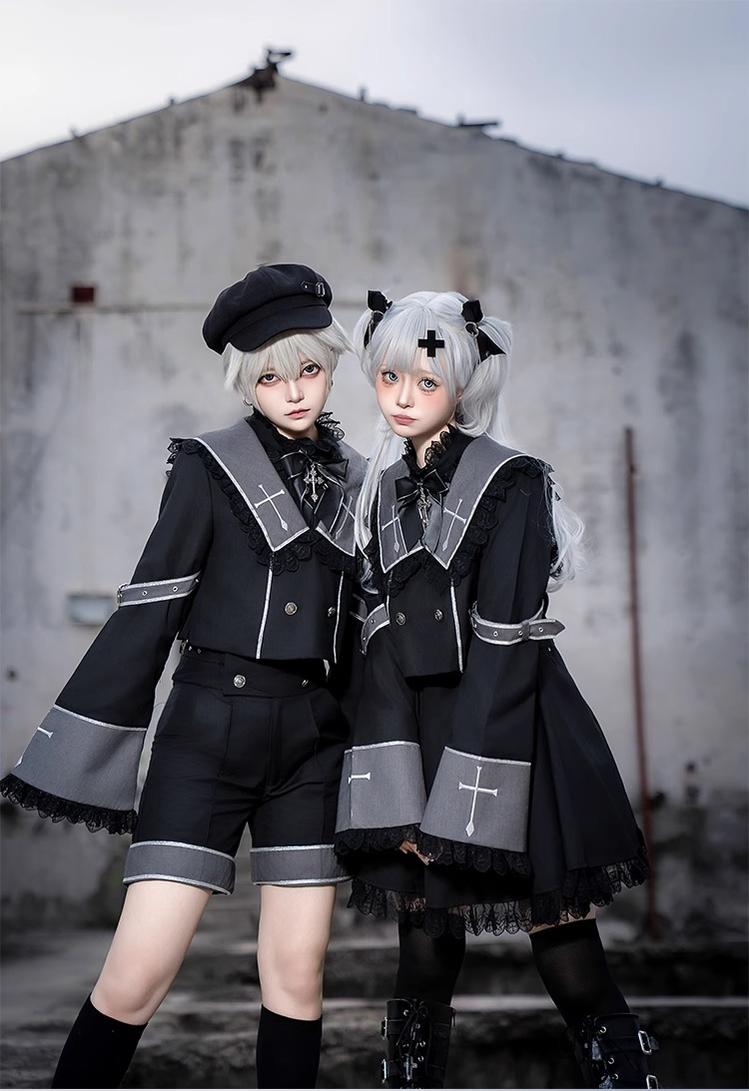 CastleToo - Rules of the Otherworld - Gothic Ouji Lolita Shorts Set with Embroidery Jacket