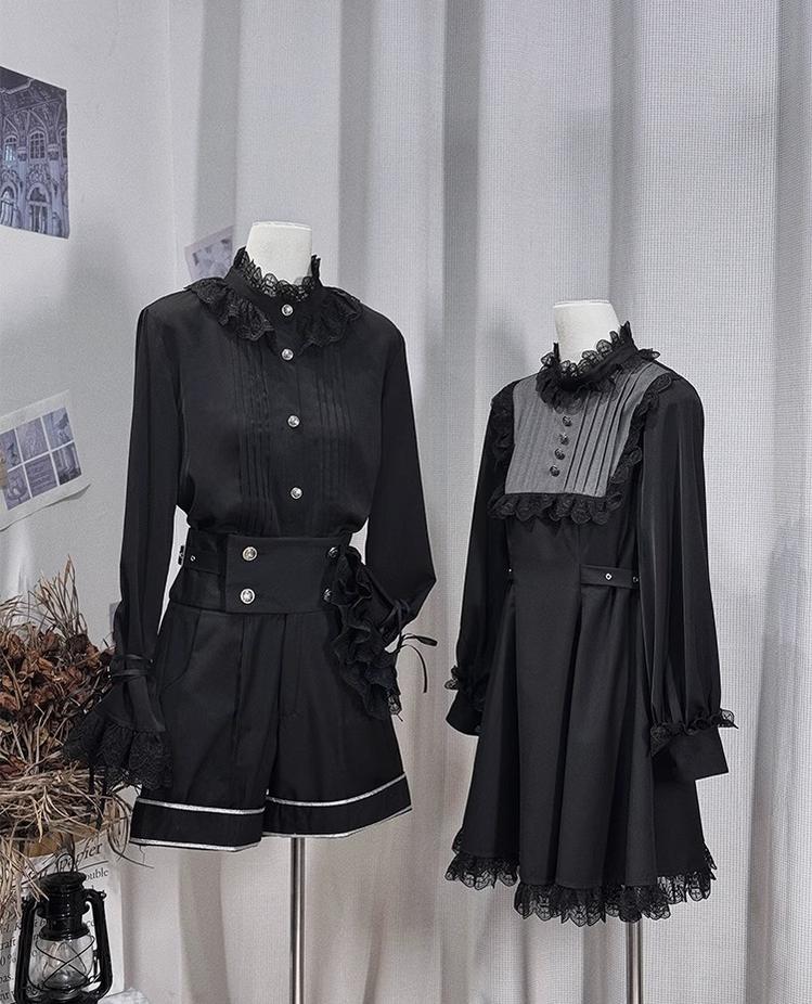CastleToo - Rules of the Otherworld - Gothic Ouji Lolita Shorts Set with Embroidery Jacket
