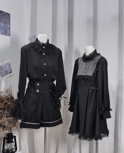CastleToo - Rules of the Otherworld - Gothic Ouji Lolita Shorts Set with Embroidery Jacket