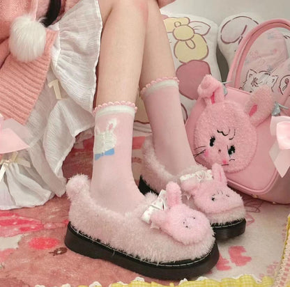 Sheep Puff - Mikko Rolled - Winter Lolita Shoes Warm Fleece Shoes