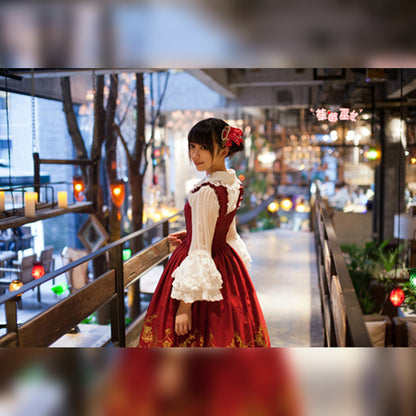 Strawberry Witch - Alice in Wonderland - Classic Lolita JSK Dress Gold Foil Printing