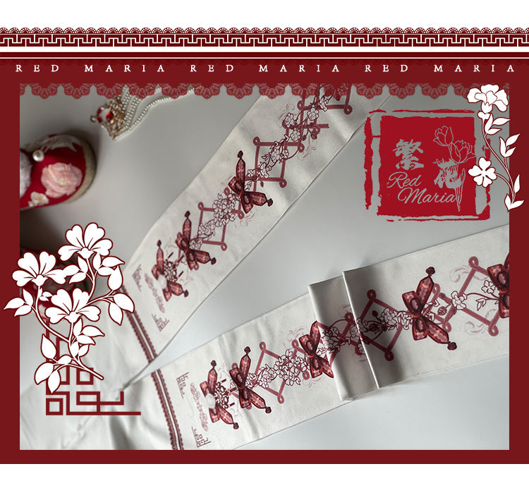 Red Maria - Blooms Print Nylon Lolita Tights