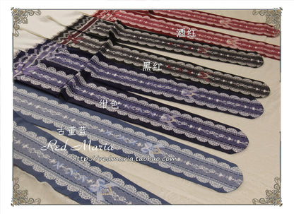 Red Maria - Lace Printed Bow 80D Lolita Tights Multicolors