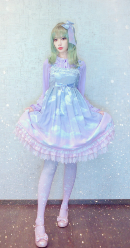 Red Maria - Gradient Starry 80D Velvet Lolita Tights