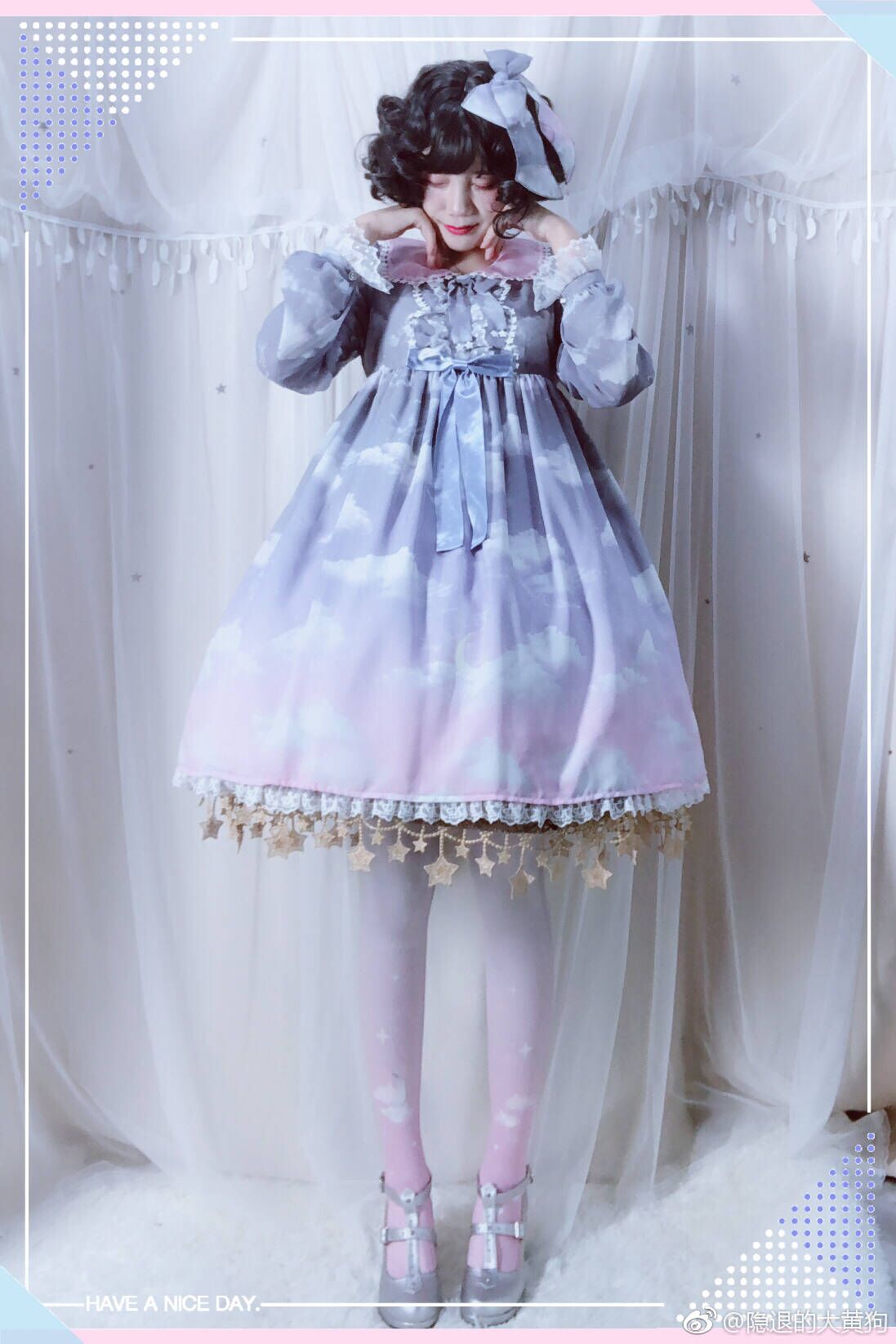 Red Maria - Gradient Starry 80D Velvet Lolita Tights