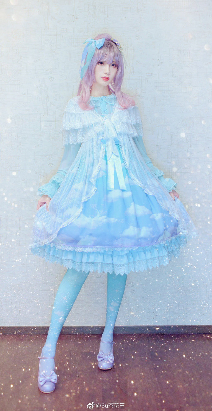 Red Maria - Gradient Starry 80D Velvet Lolita Tights