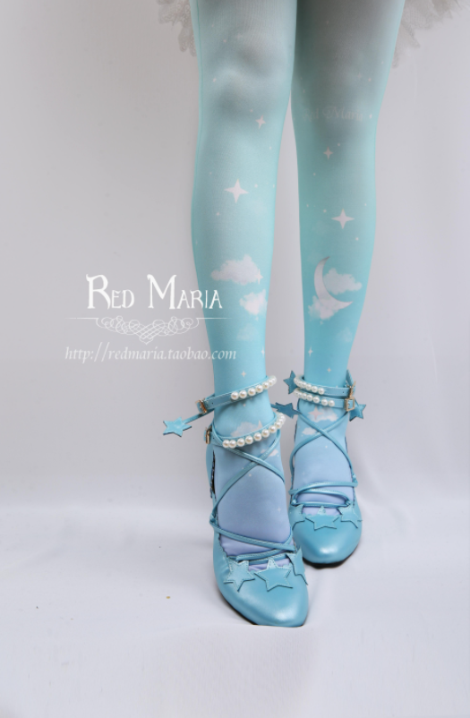 Red Maria - Gradient Starry 80D Velvet Lolita Tights