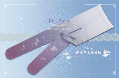 Red Maria - Gradient Starry 80D Velvet Lolita Tights