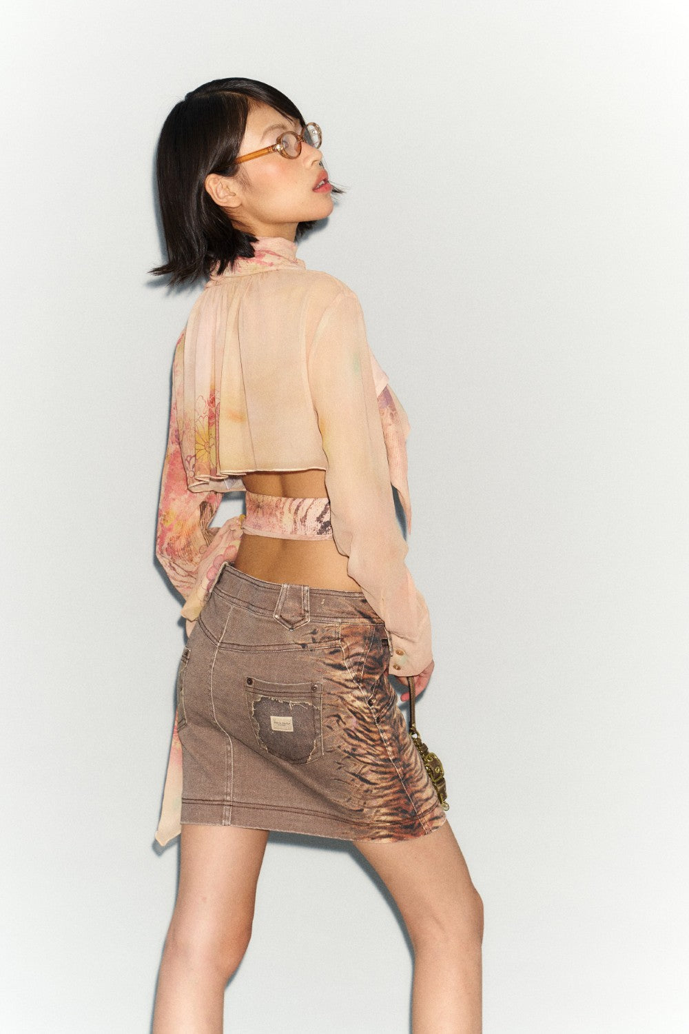 Tiger Side-Print Skirt