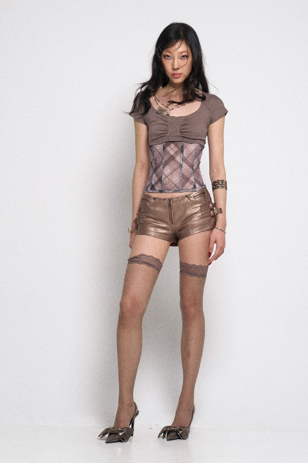Rose Gold Metallic Shorts