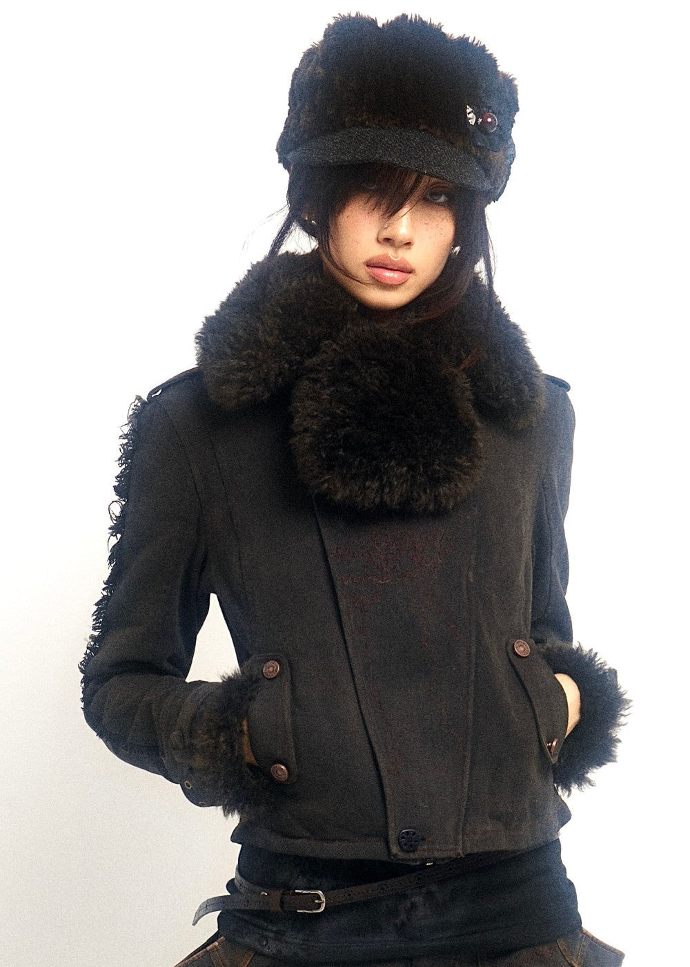 Embroidered Cargo Coat