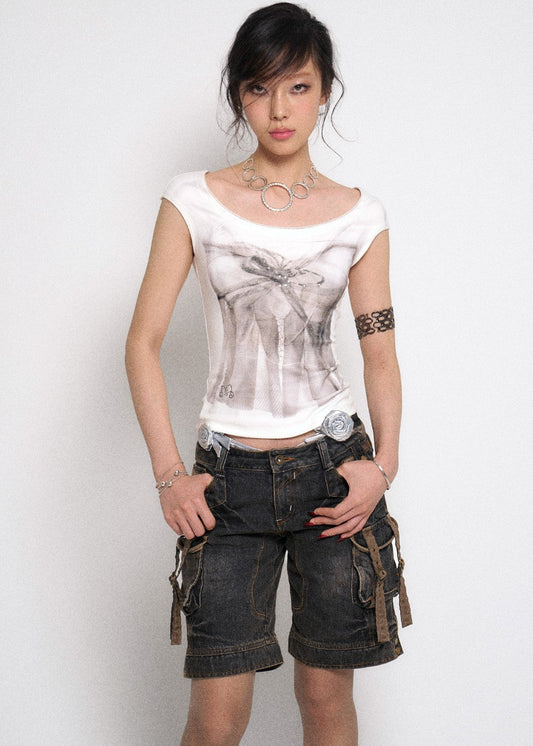 Backlace Ribbon T-Shirt