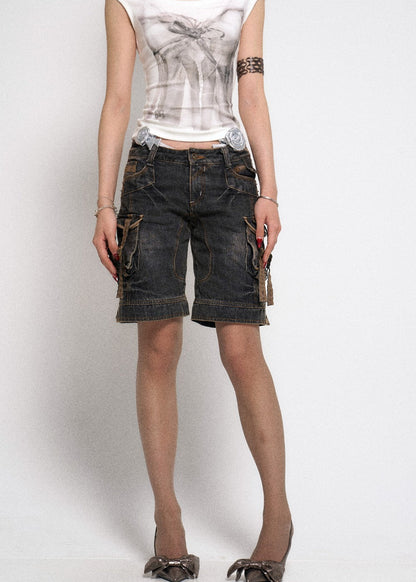 Retro Denim Cargo Jorts