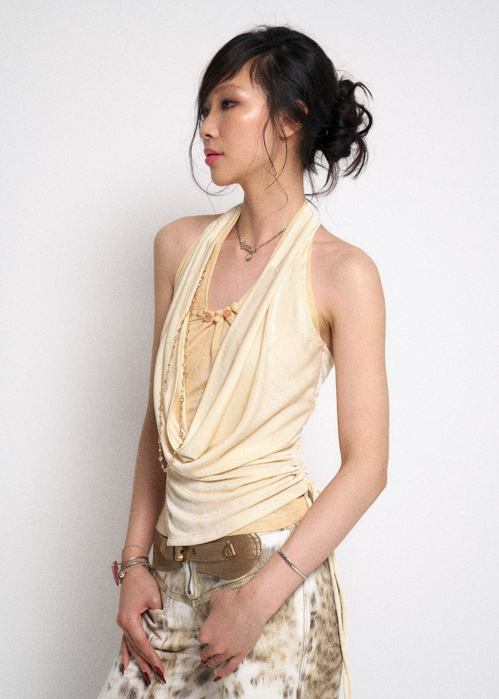 Pearl Chain Halter Top