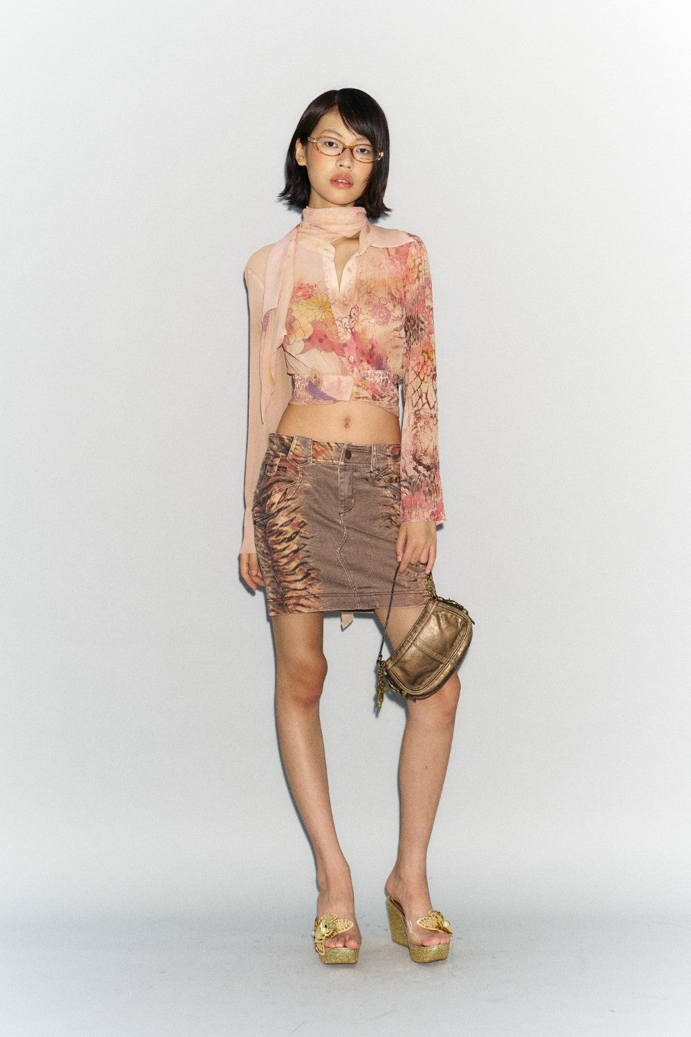 Tiger Side-Print Skirt