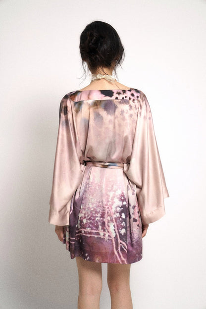 Satin Floral Leopard Robe