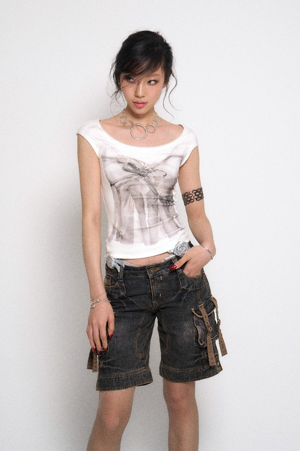 Retro Denim Cargo Jorts