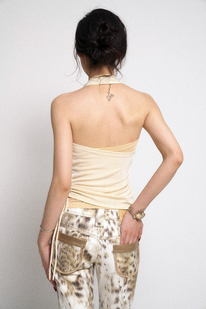 Pearl Chain Halter Top