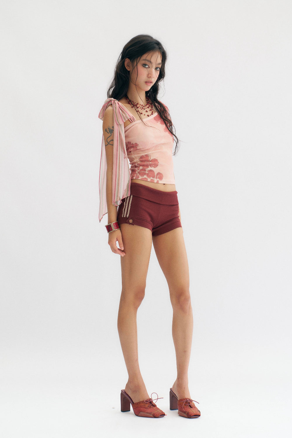 Burgundy Track Shorts
