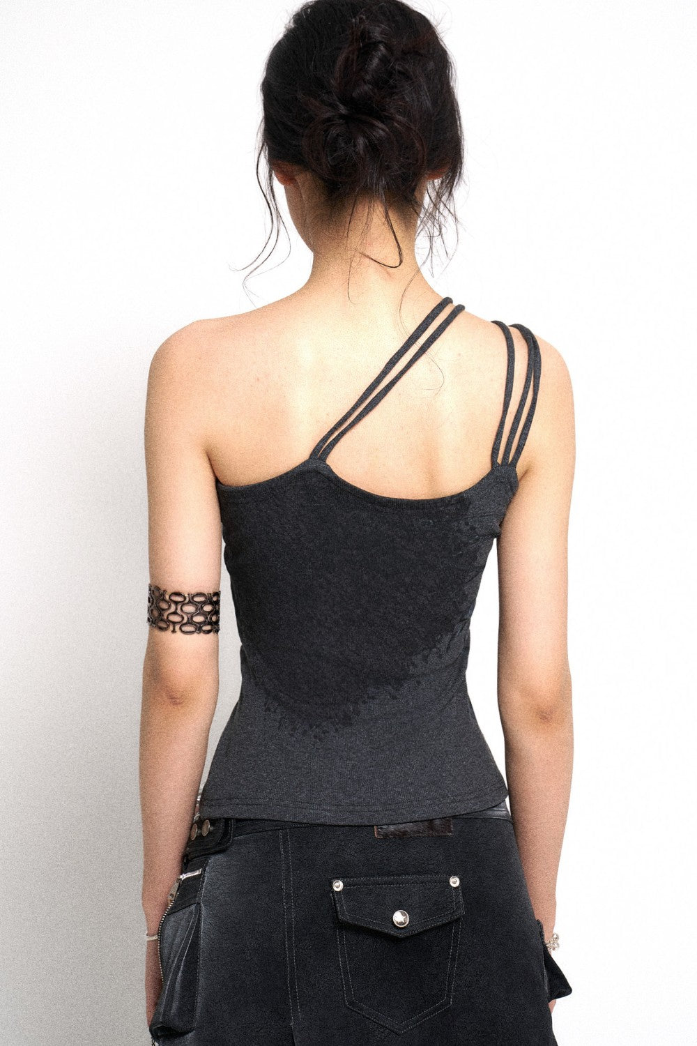 One-Shoulder Logo Top