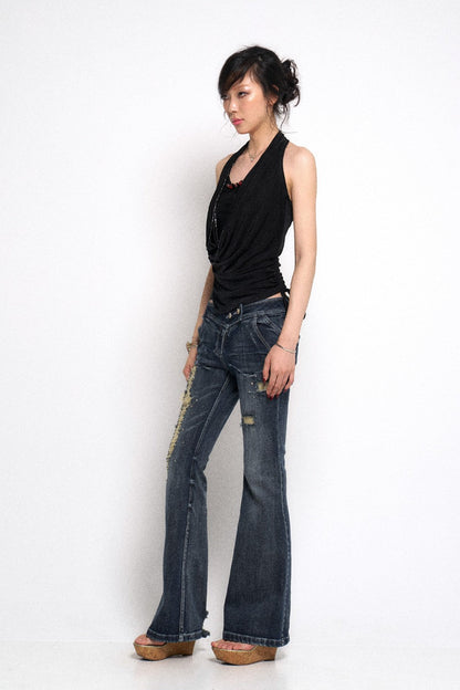 Ripped Retro Denim Jeans