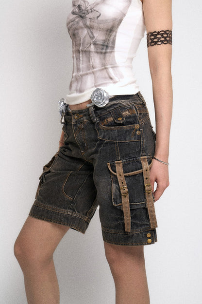 Retro Denim Cargo Jorts