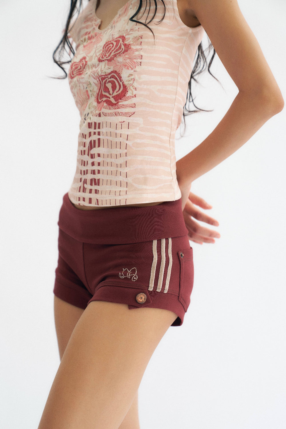 Burgundy Track Shorts
