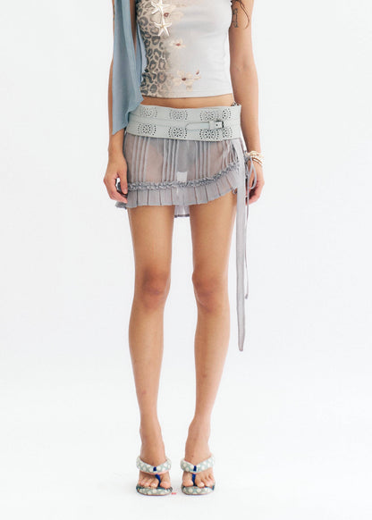 Sheer Wavy Mini Skirt