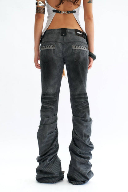 Stacked Pinstripe Jeans