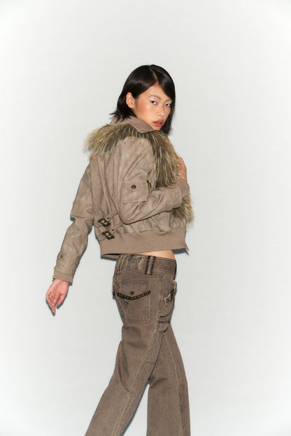 Fur Denim Jacket