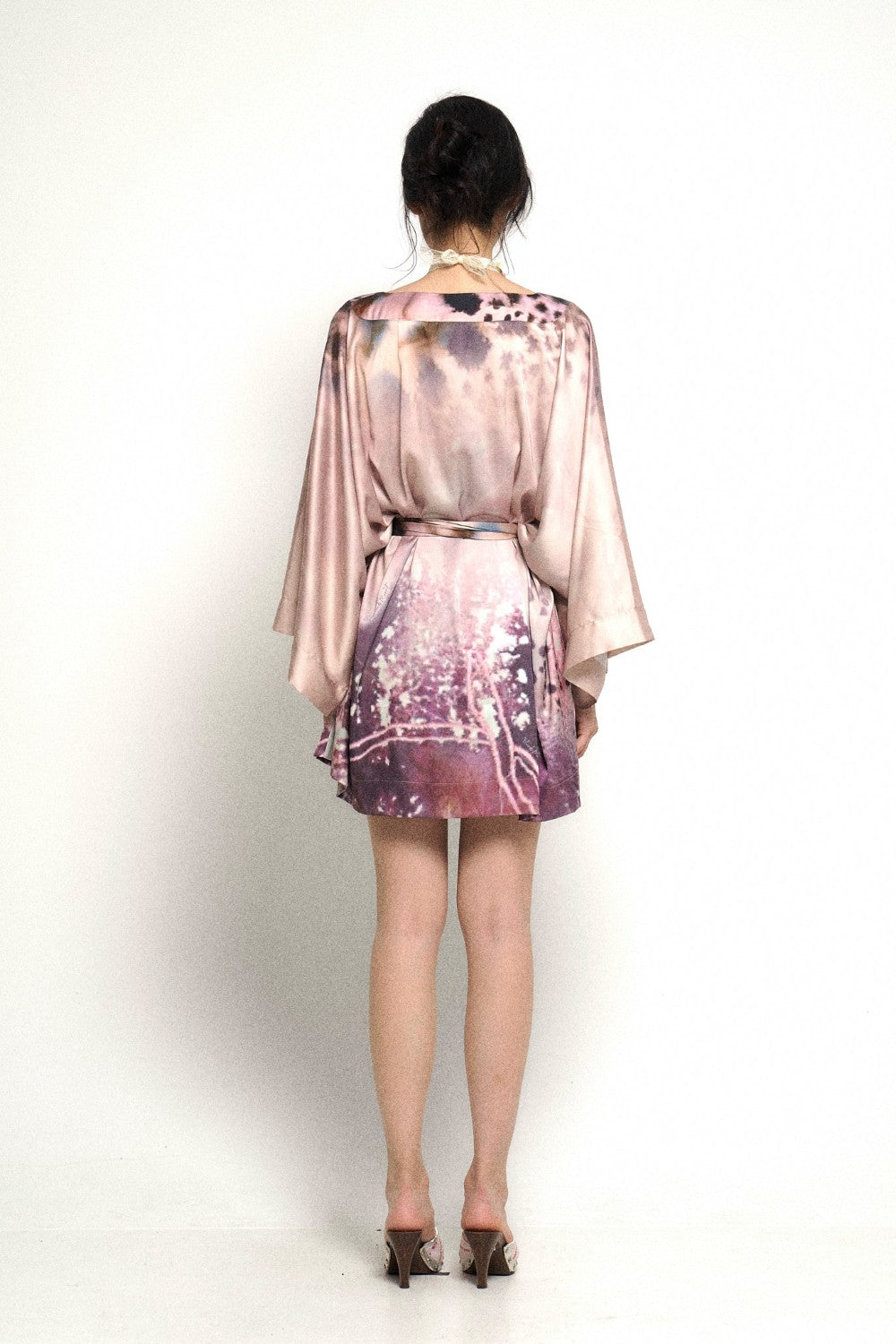 Satin Floral Leopard Robe