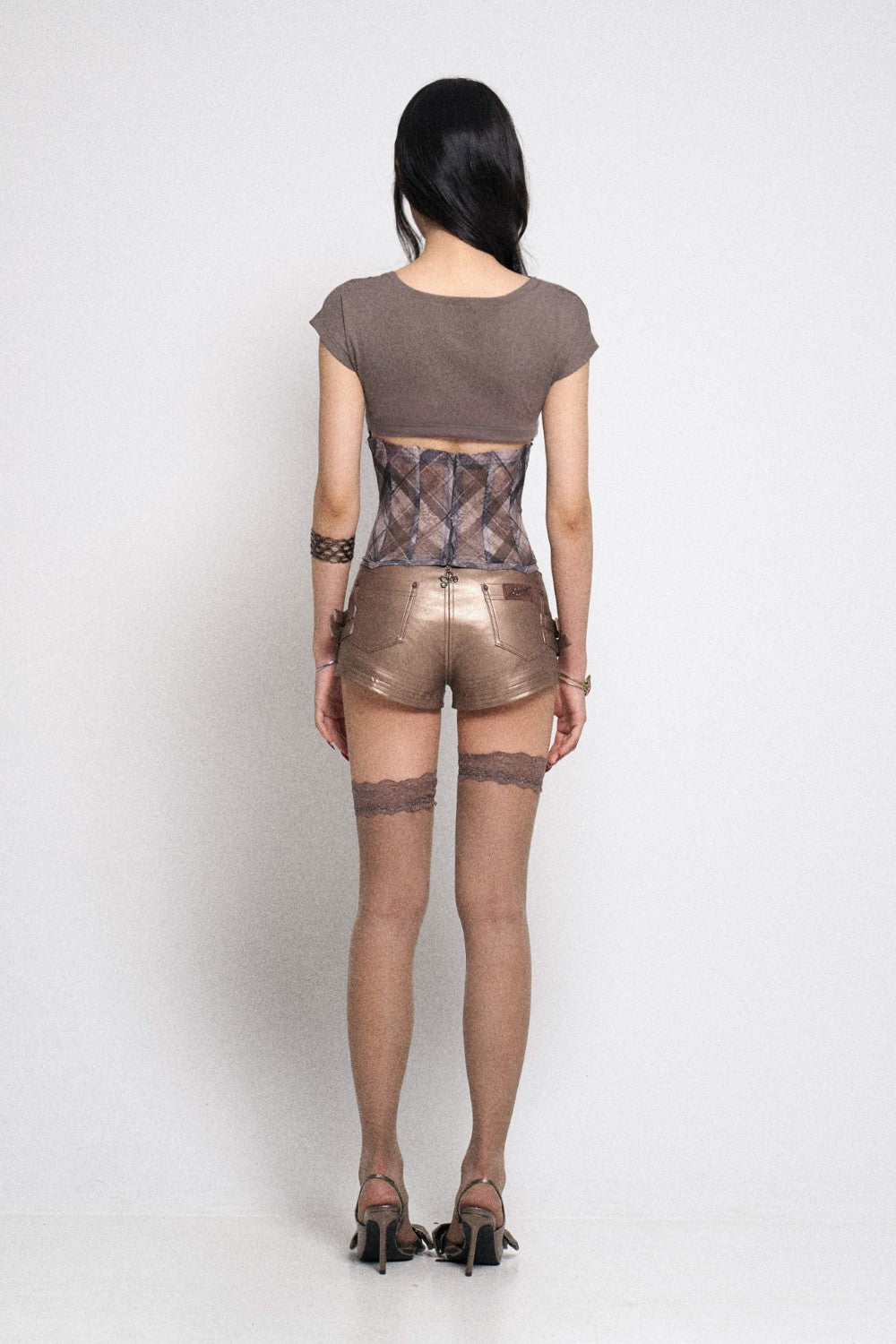 Rose Gold Metallic Shorts