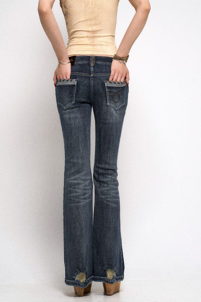 Ripped Retro Denim Jeans