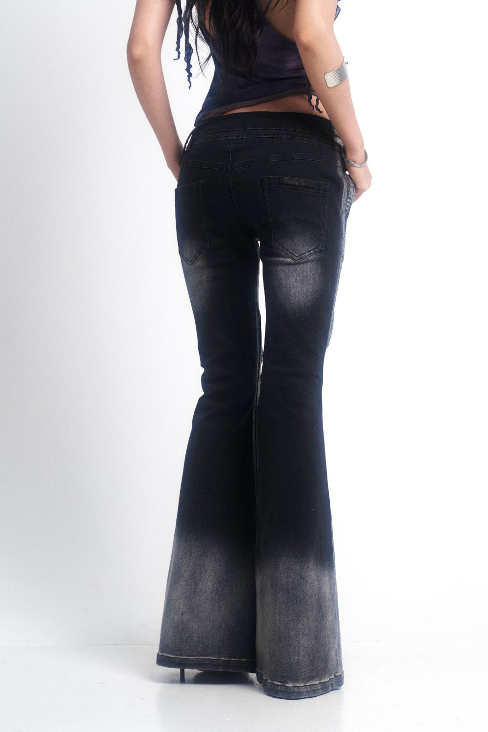 Chrome Ripped Flare Jeans