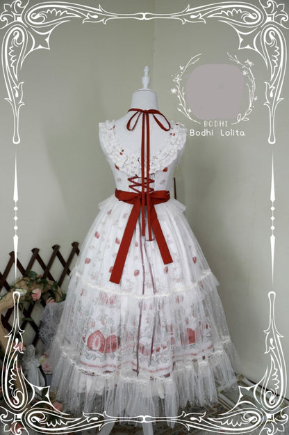 Bodhi Lolita - Strawberry Fruit Tea SP - Apricot Sweet Lolita Jumper Dress