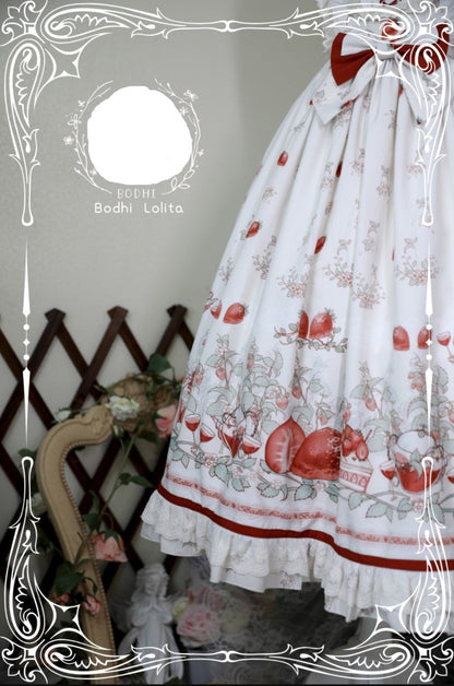 Bodhi Lolita - Strawberry Fruit Tea SP - Apricot Sweet Lolita Jumper Dress