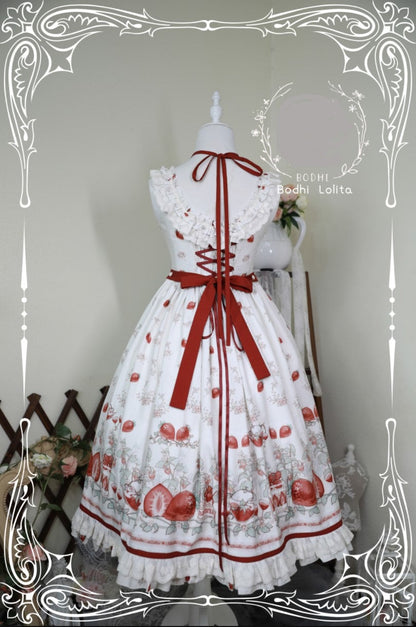Bodhi Lolita - Strawberry Fruit Tea SP - Apricot Sweet Lolita Jumper Dress