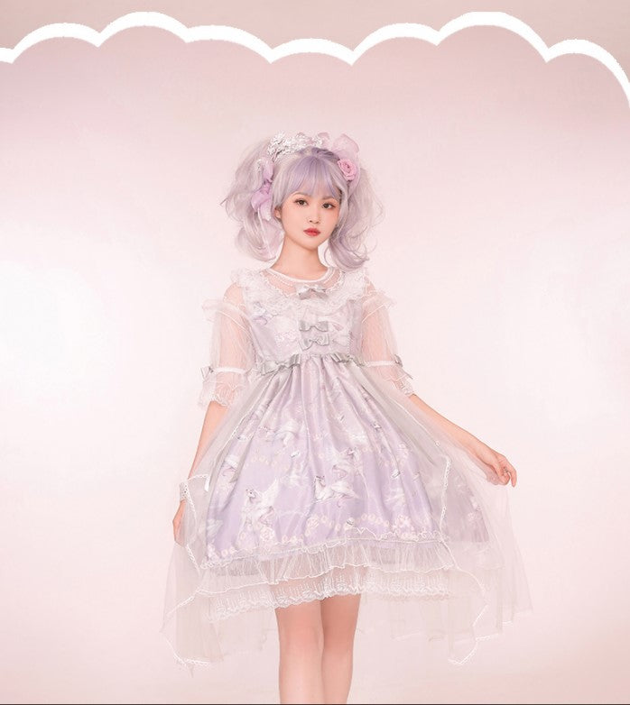 Confession Balloon - Unicorn - Sweet Lolita Dress and blouse Multicolors
