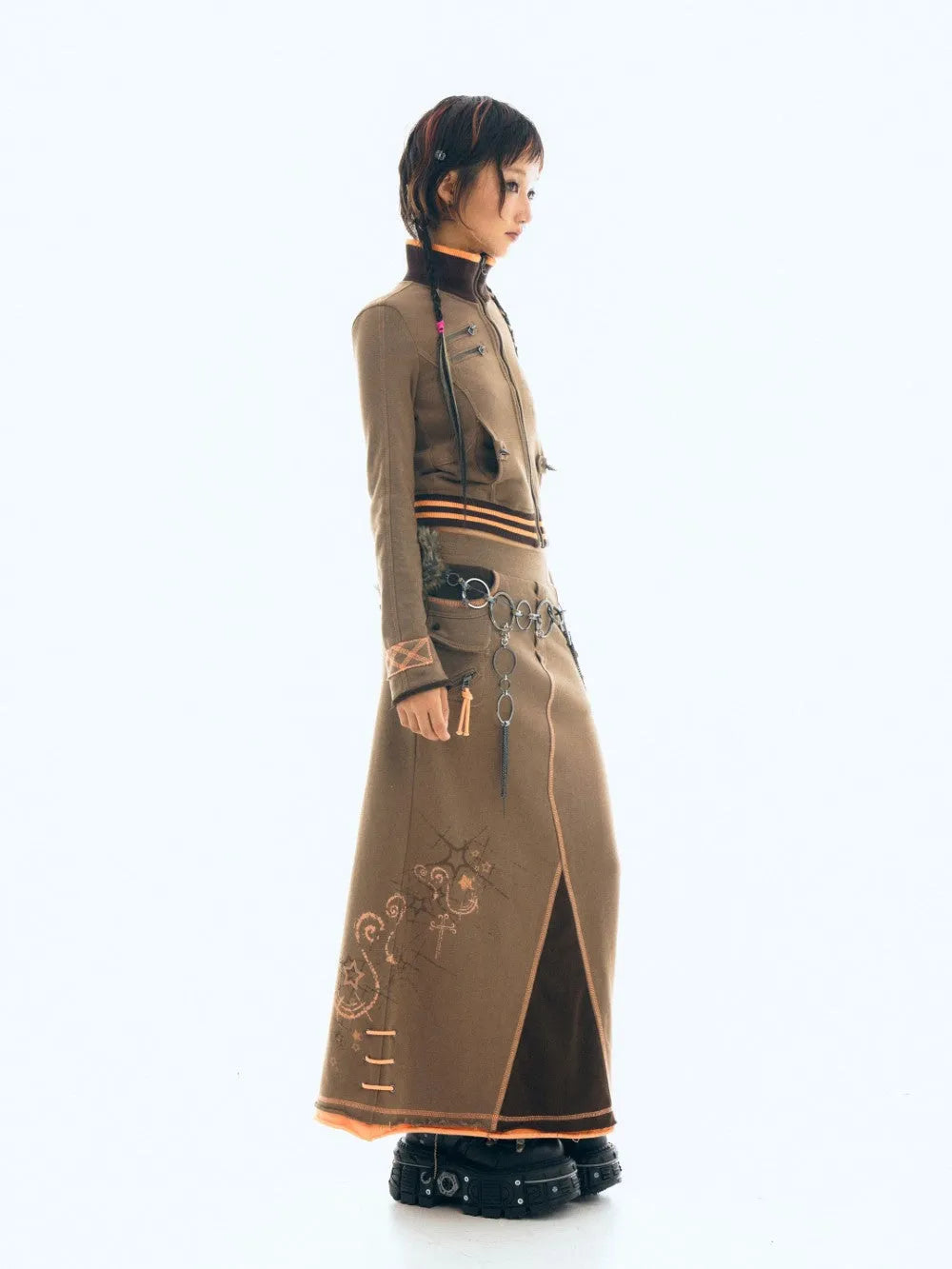 Retro A-Line Maxi Skirt