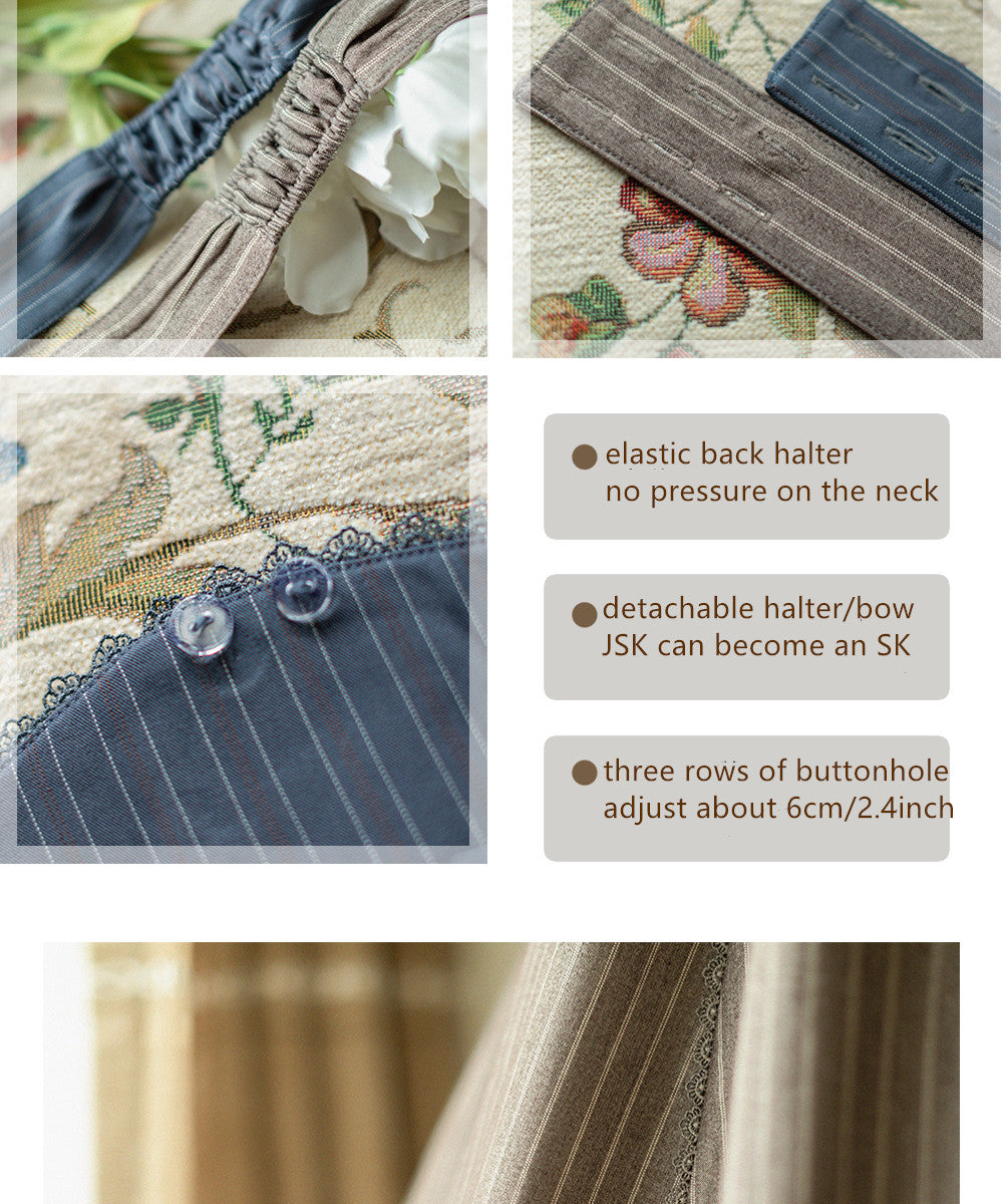 Forest Wardrobe - South of the Forest - Vintage Lolita Halter JSK Dress, French Style Blouse