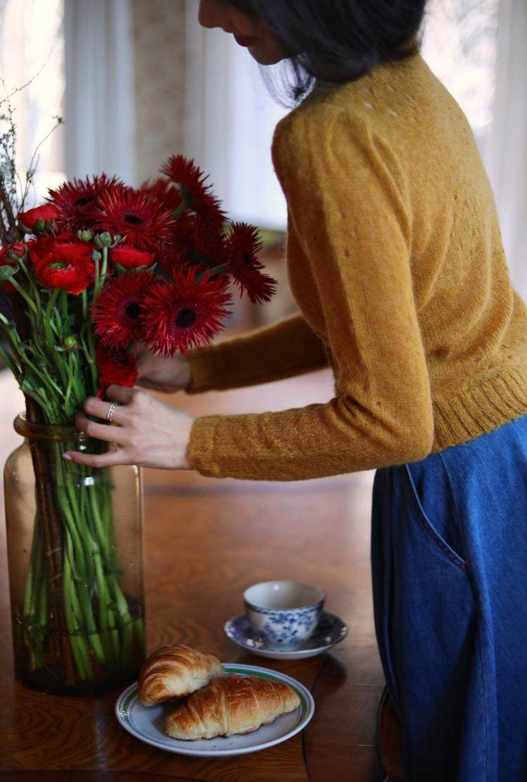 Mohair knit cardigan for ladies