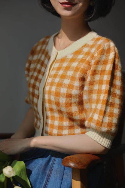 Countess Plaid Retro Knit