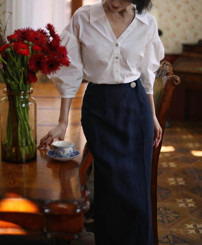 Western-style lady split skirt