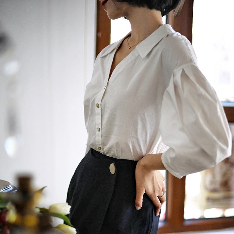 lady puff sleeve blouse