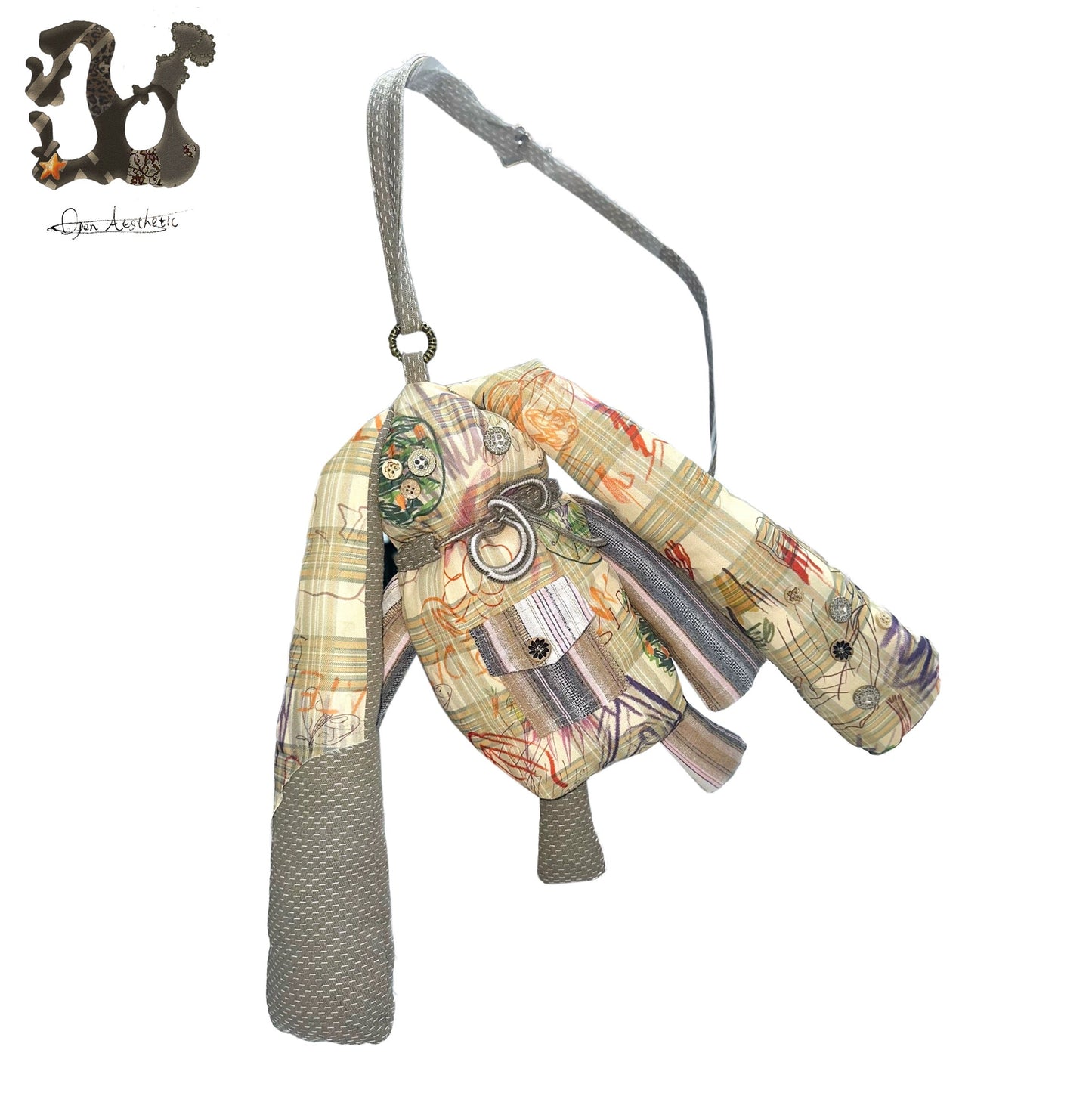 Graffiti print adjustable strap Sweet Cool bunny bag