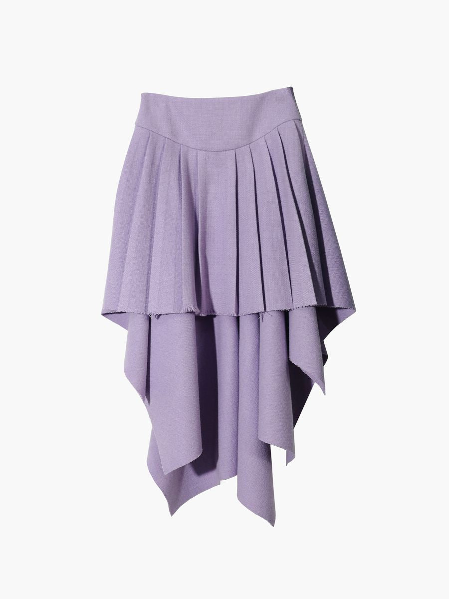 Fish-tail Pleats Asymmetry Nichi Skirt